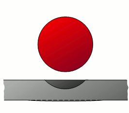 布氏測試過程中鈑金的凸起過程動(dòng)畫